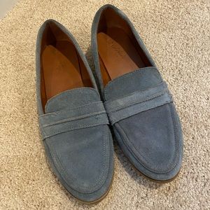 Blue suede Target loafers